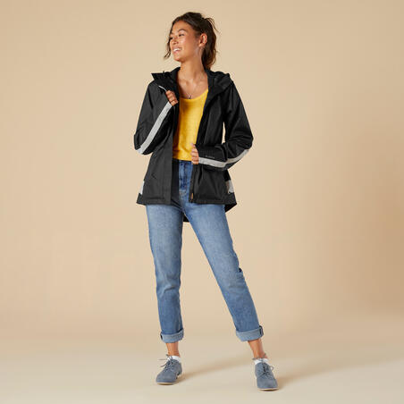 Дощовик жіночий 540 для велоїзди містом світловідбивний стандарт EN1150 чорний