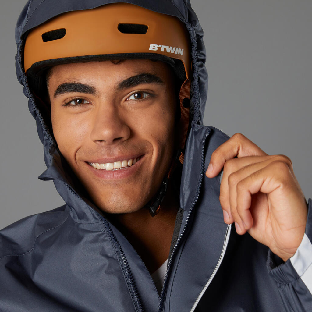 500 Waterproof City Cycling Jacket - Navy