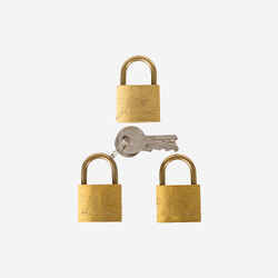 Pack of 3 30 mm Brass Boat Padlocks