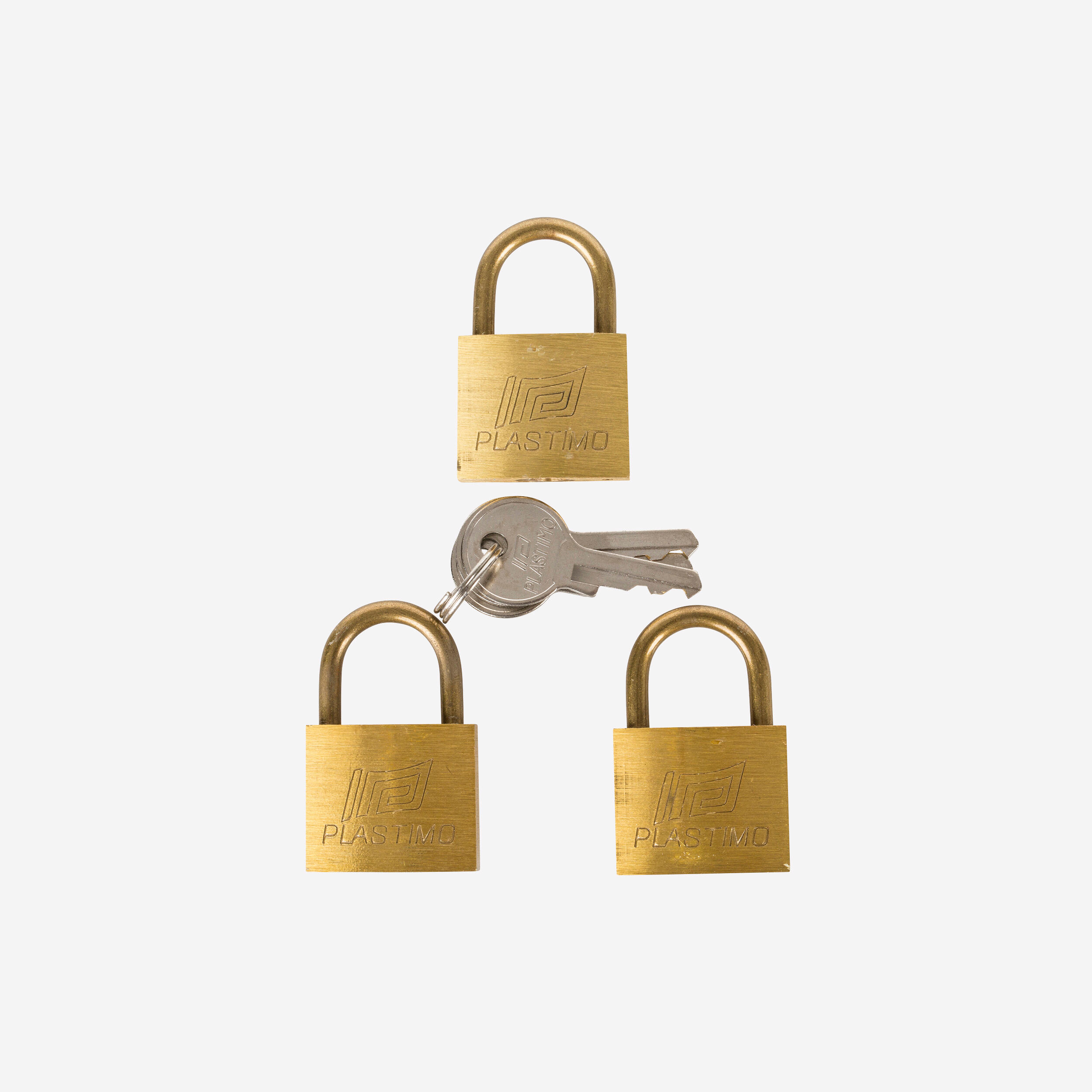 Pack of 3 30 mm Brass Boat Padlocks 1/2