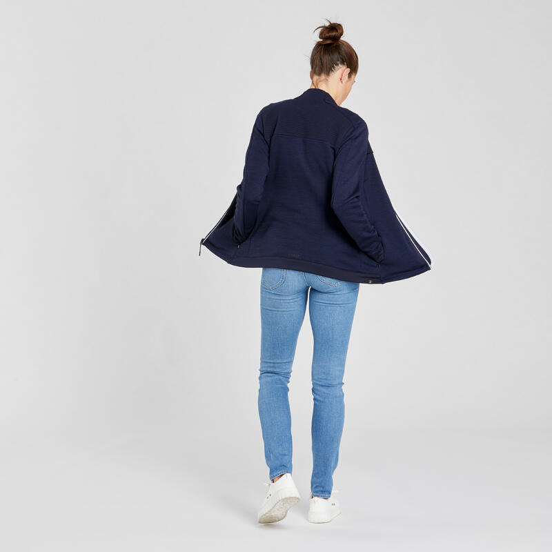 Dámská hřejivá a prodyšná spodní lyžařská bunda z vlny merino 500 Warm