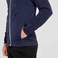 500 WARM Men's warm and breathable Merino wool ski jacket - blue and white