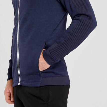 Skijacke Merinowolle warm und atmungsaktiv Herren, 500 warm blau/weiss