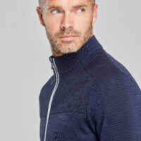 Men’s Fleece Merino Wool Ski Jacket - 500 Warm - Navy/White