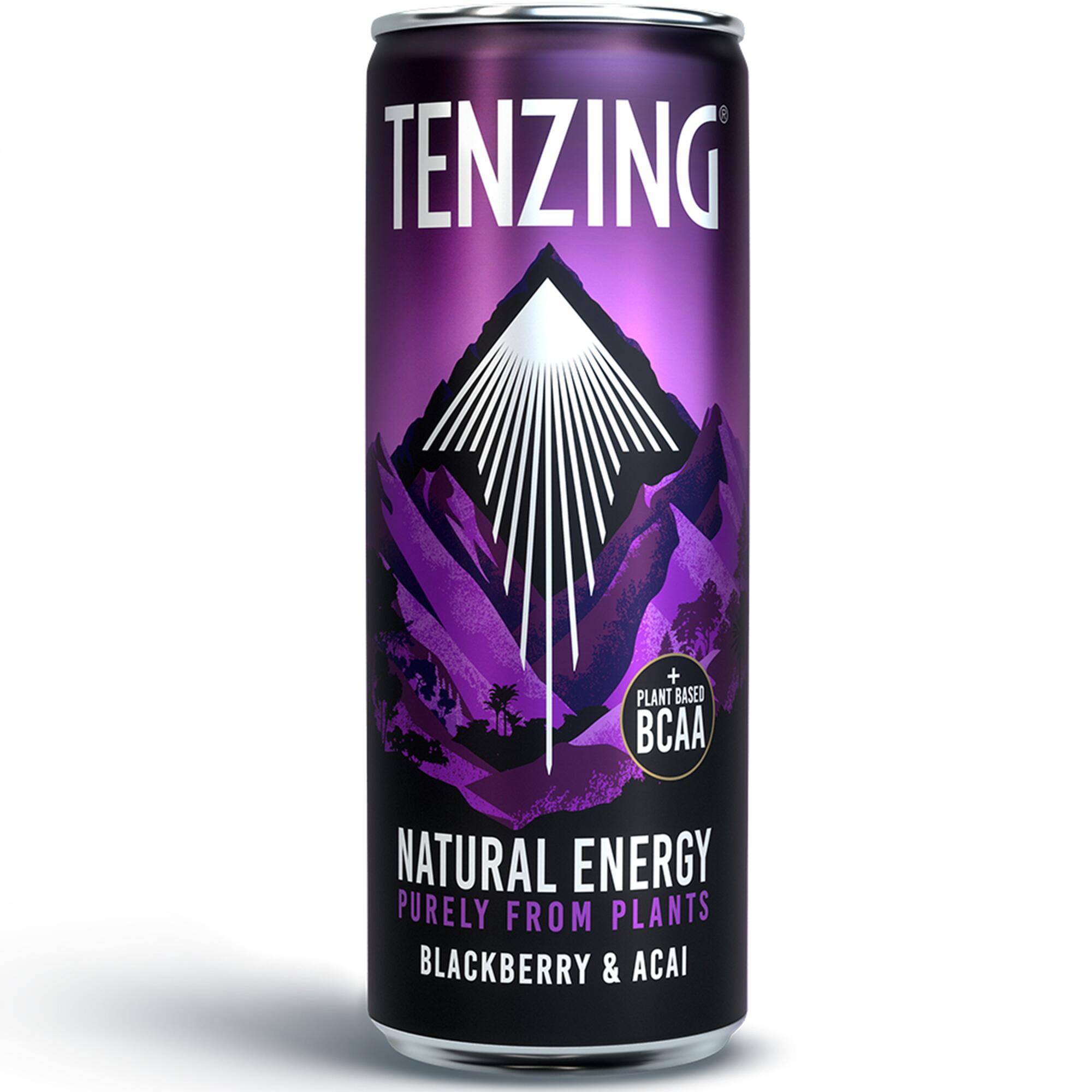 TENZING Natural Energy Drink Vegan, & Gluten Free Drink, +BCAA, Blackberry & Acai, 330ml