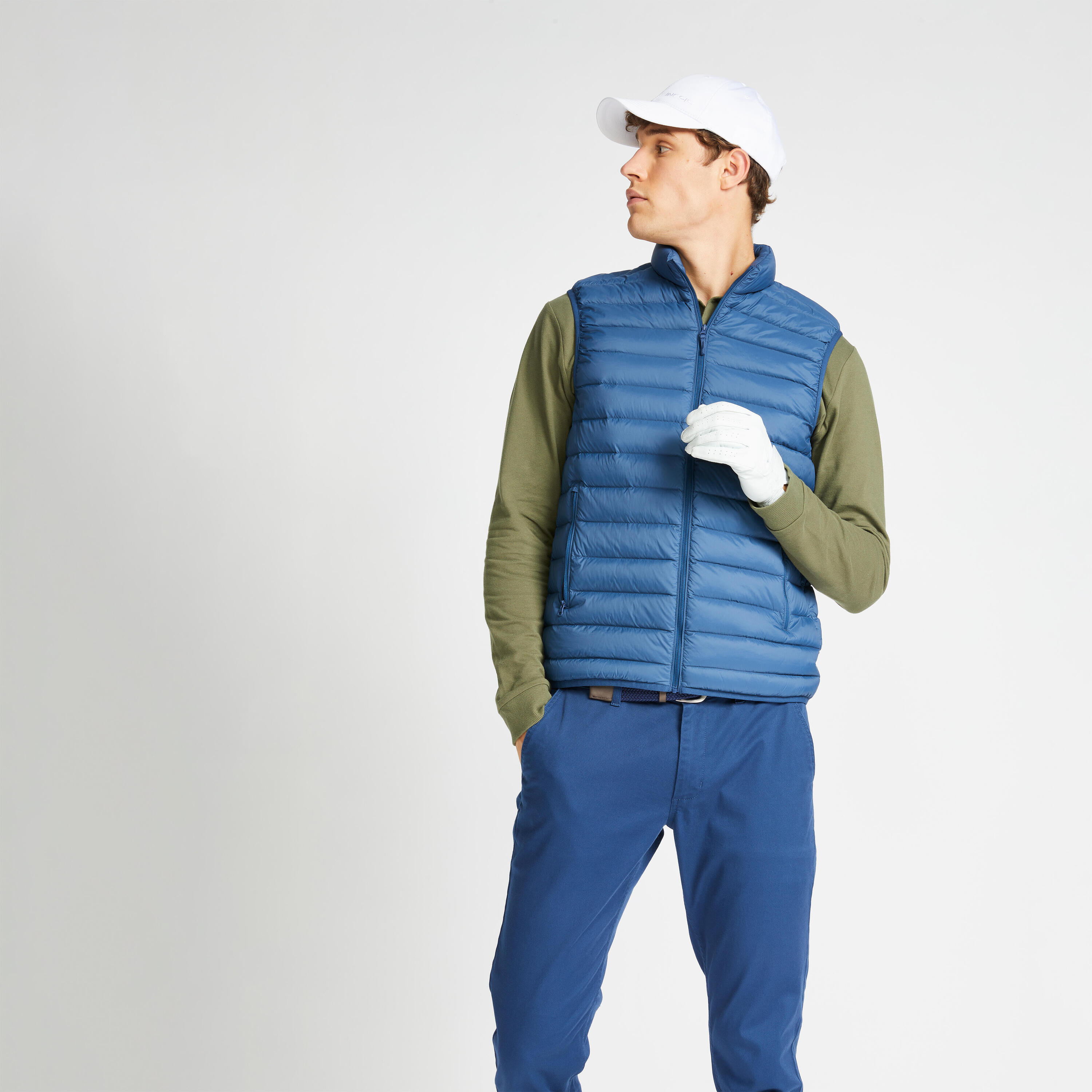 Men's golf sleeveless down jacket - MW500 blue 1/18