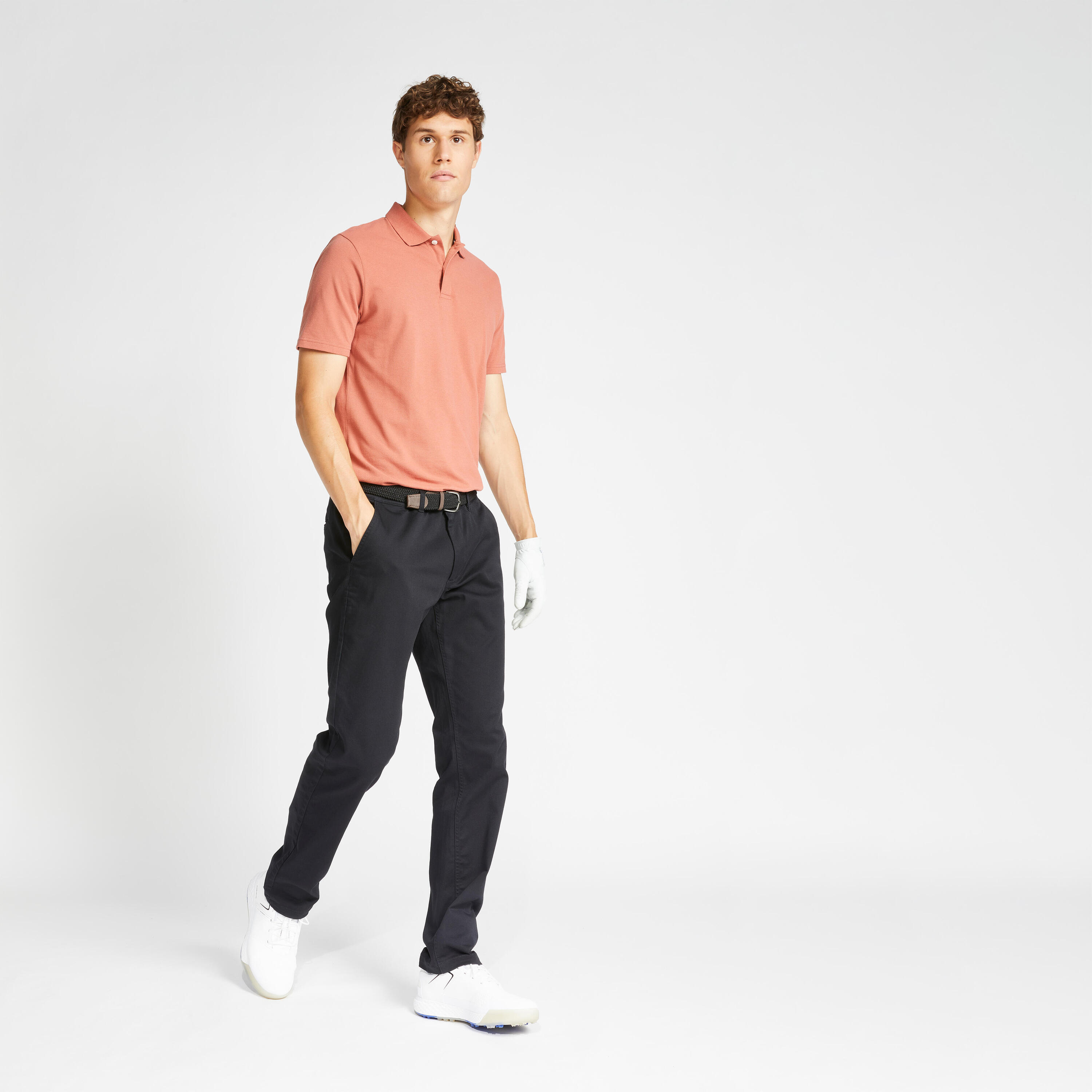 Men's golf short-sleeved polo shirt MW500 terracotta 13/24