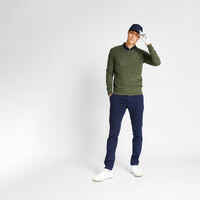 Men's golf V-neck pullover MW500 khaki