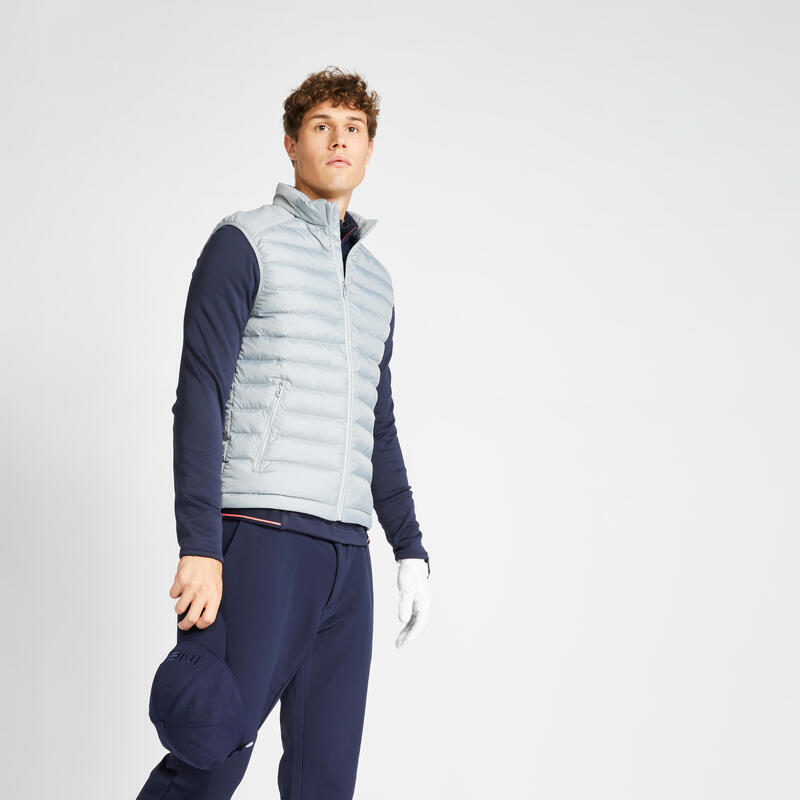 Chaleco Acolchado Golf CW500 Hombre Gris Acero Invierno