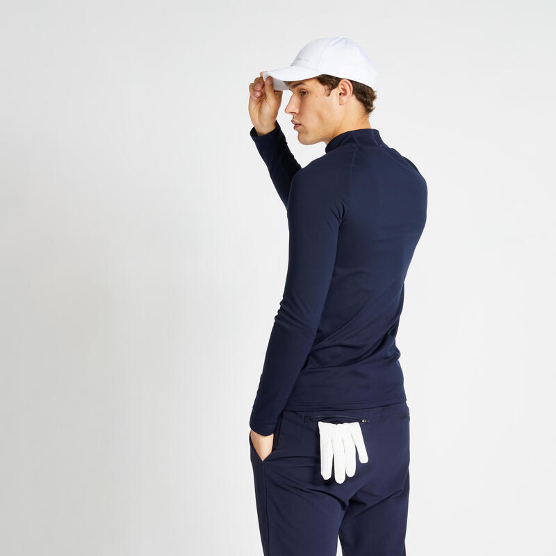 Camiseta térmica golf cuello alto Hombre CW500 azul marino