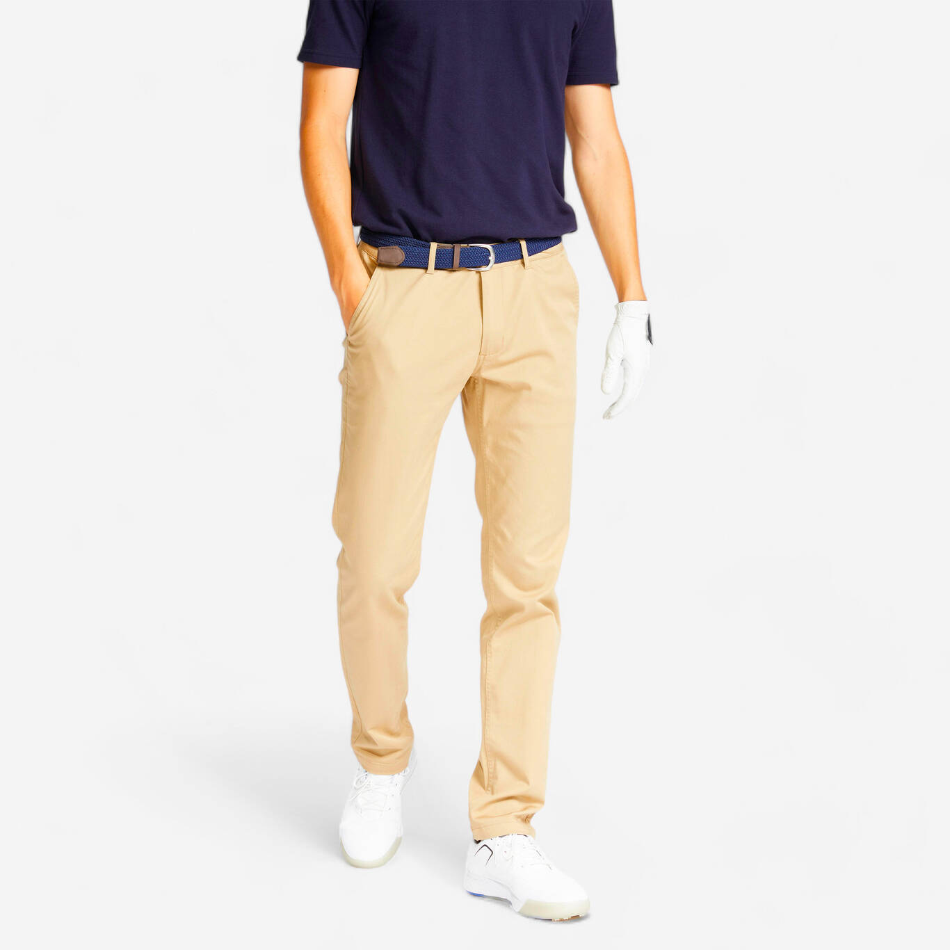 MEN'S GOLF TROUSERS - MW500 BEIGE MEN'S GOLF TROUSERS - MW500 BEIGE