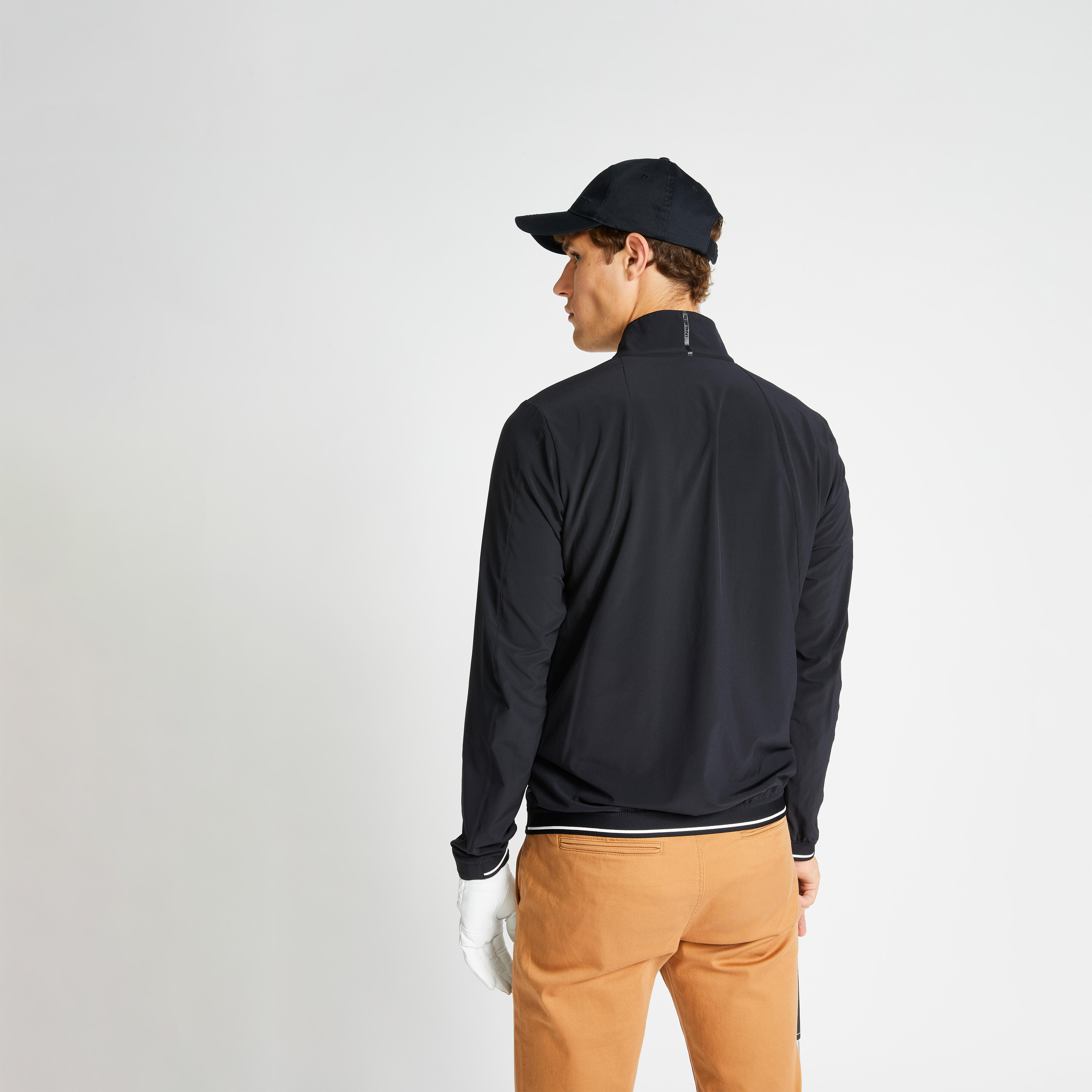 Men s Golf Water Repellent Windbreaker RW500 Black Decathlon