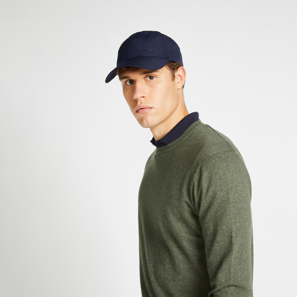 Men's crew-neck golfing pullover MW500 - hazelnut