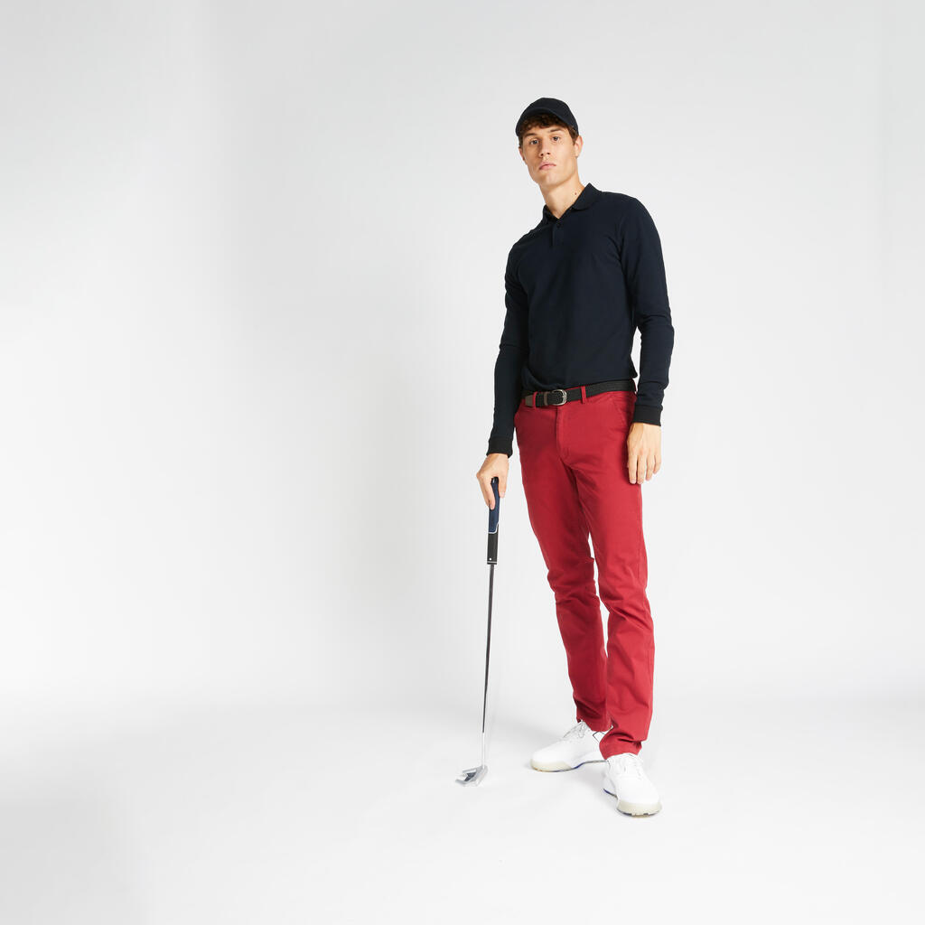 Men's golf long-sleeved polo shirt MW500 black