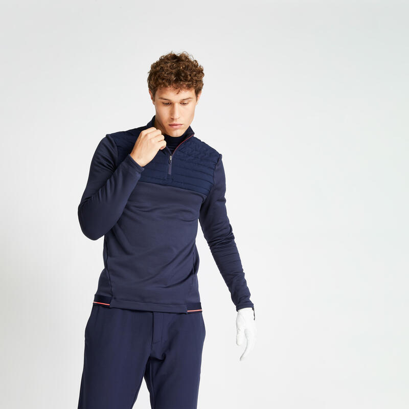 Men's golf winter fleece pullover CW500 navy blue