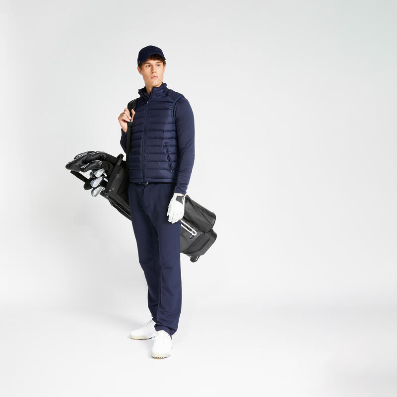 Men's golf winter sleeveless padded jacket CW500 navy blue Decathlon