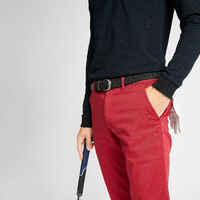 Men's golf trousers - MW500 dark red