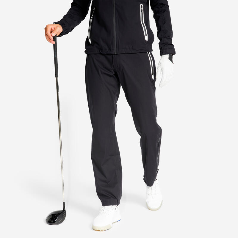 Pantalon de pluie de golf imperméable homme RW500 noir