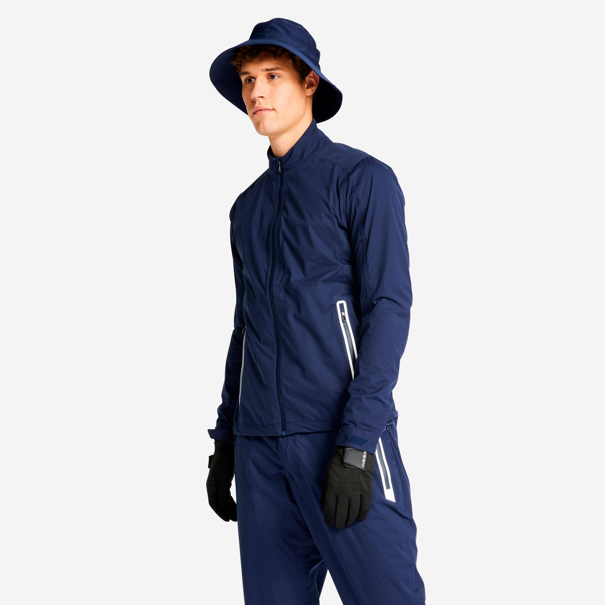 Men's Golf Waterproof Rain Jacket - RW500 Navy Blue -  1
