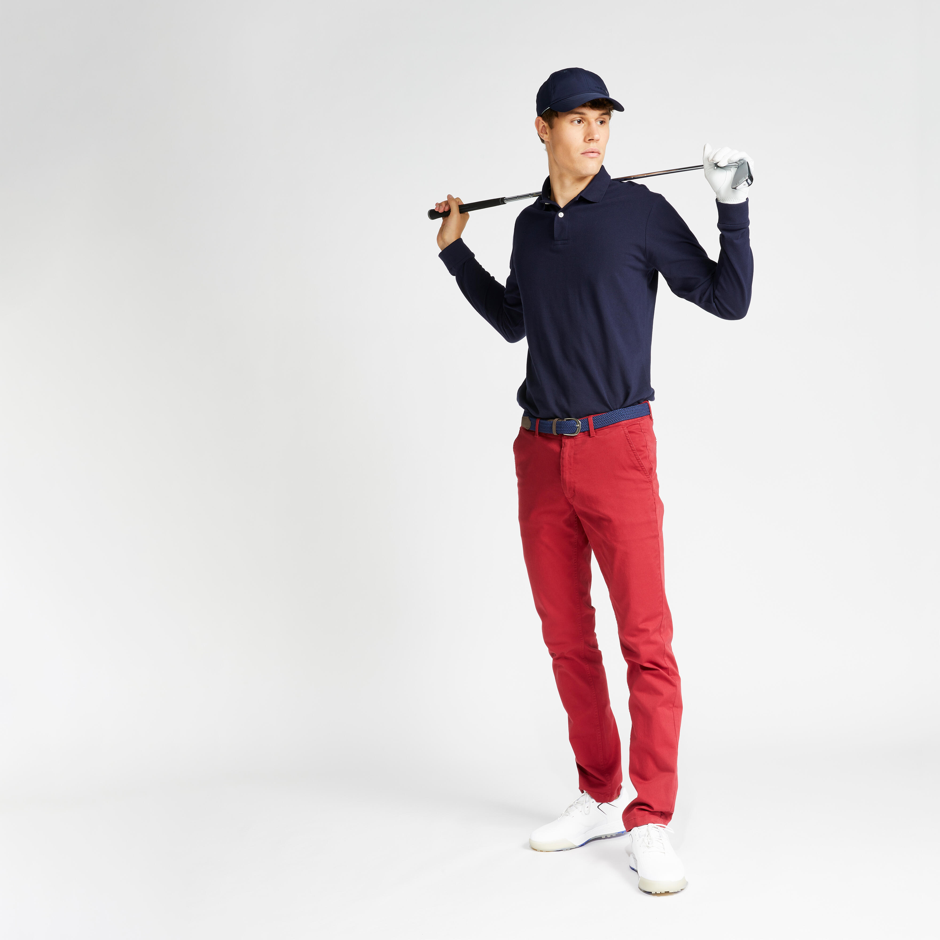 Men Golf Trousers MW500 Dark red