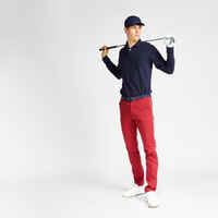 Men's golf trousers - MW500 dark red