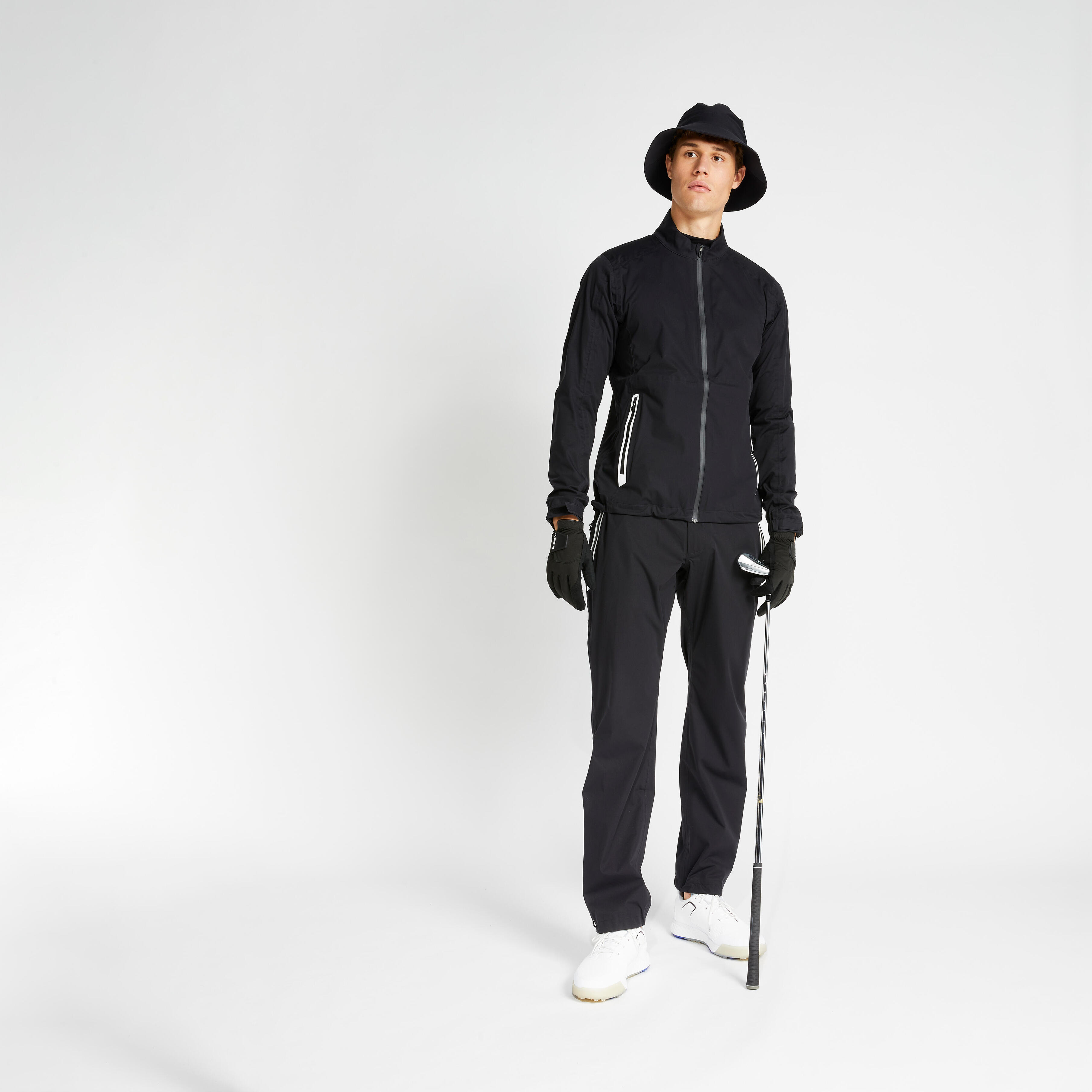 Men Golf Waterproof Rain Jacket RW500 Black