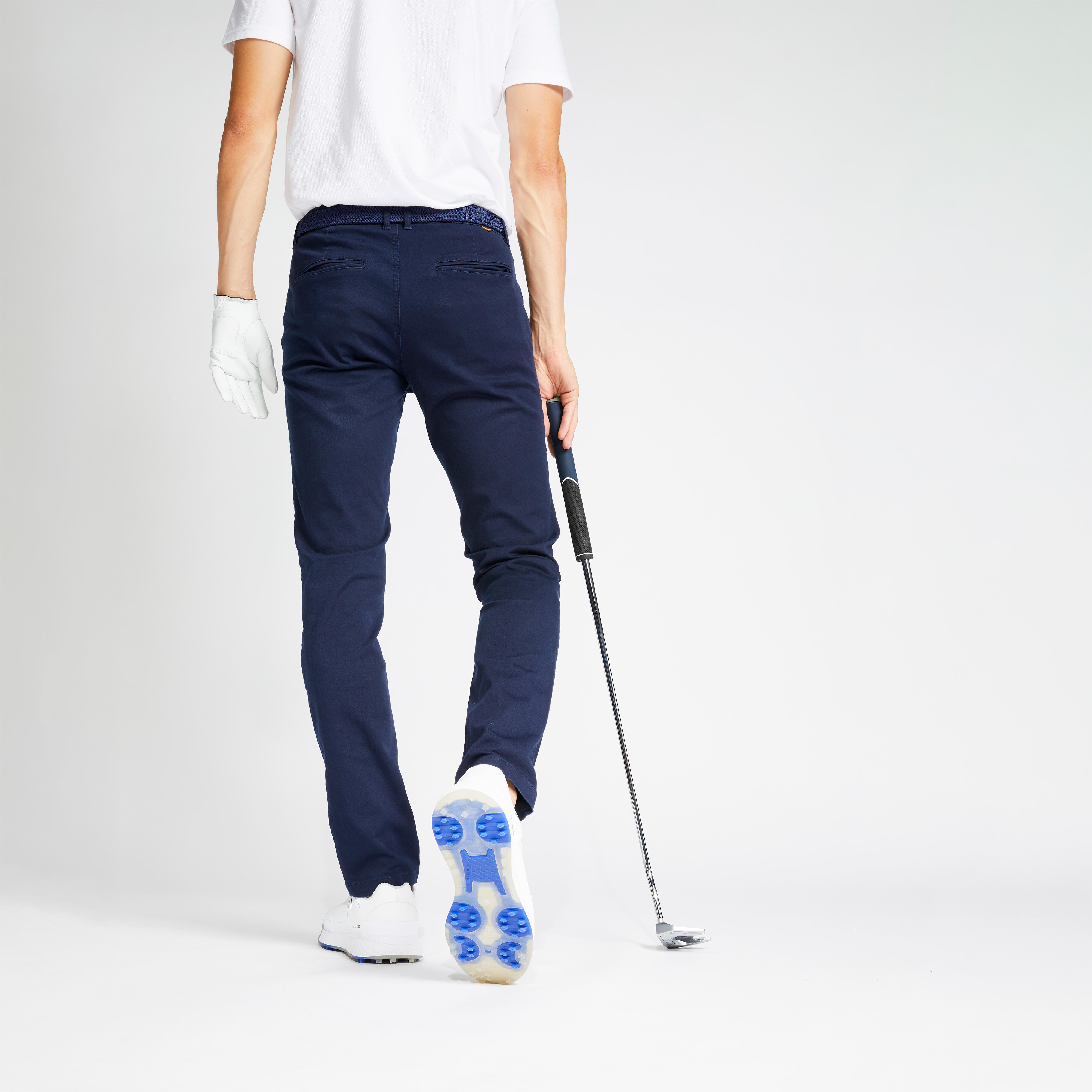 MENS BREATHABLE GOLF TROUSERS NAVY BLUE