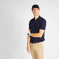 Men's golf short-sleeved polo shirt MW500 navy blue