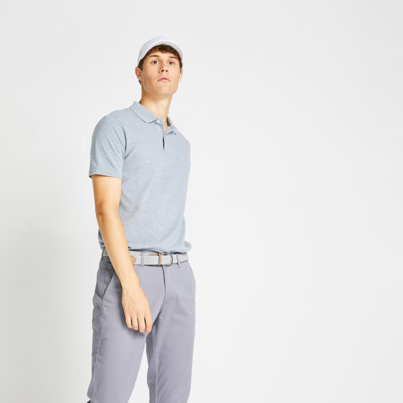 男款高爾夫短袖Polo衫－刷色灰