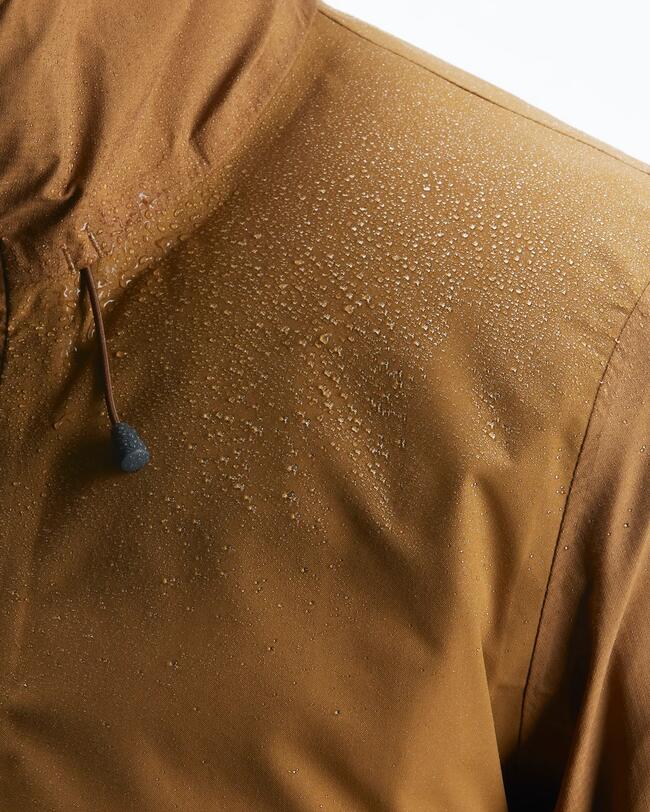Men's Travel Trekking 3-in-1 Waterproof Jacket TRAVEL 900 COMPACT -10 °C - Camel