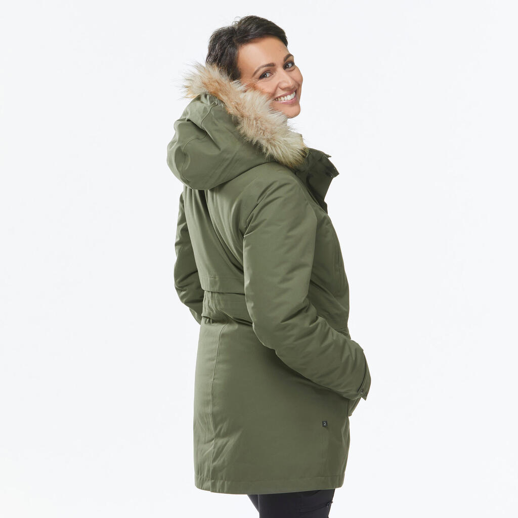 3-in-1-Jacke Backpacking Damen bis -15 °C wasserdicht - Travel 900 Warm khaki