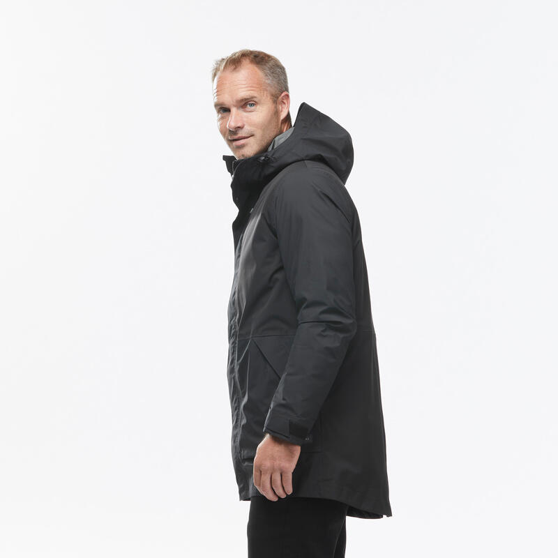 3-in-1-Jacke Herren bis -10 °C wasserdicht - Travel 900 Compact schwarz