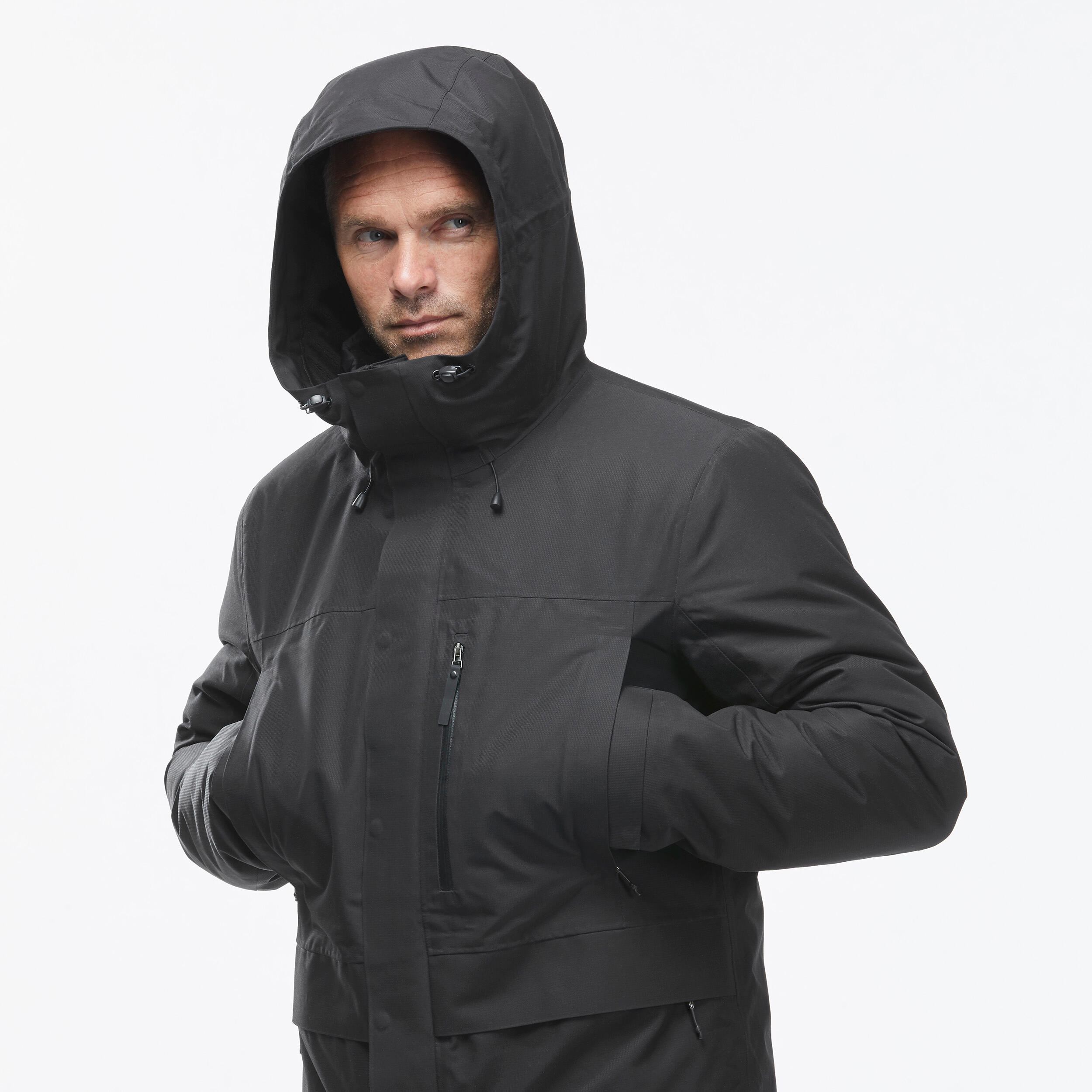Men's 3-in-1 Waterproof Travel Trekking Jacket Travel 900 Warm -15°C - black  9/20