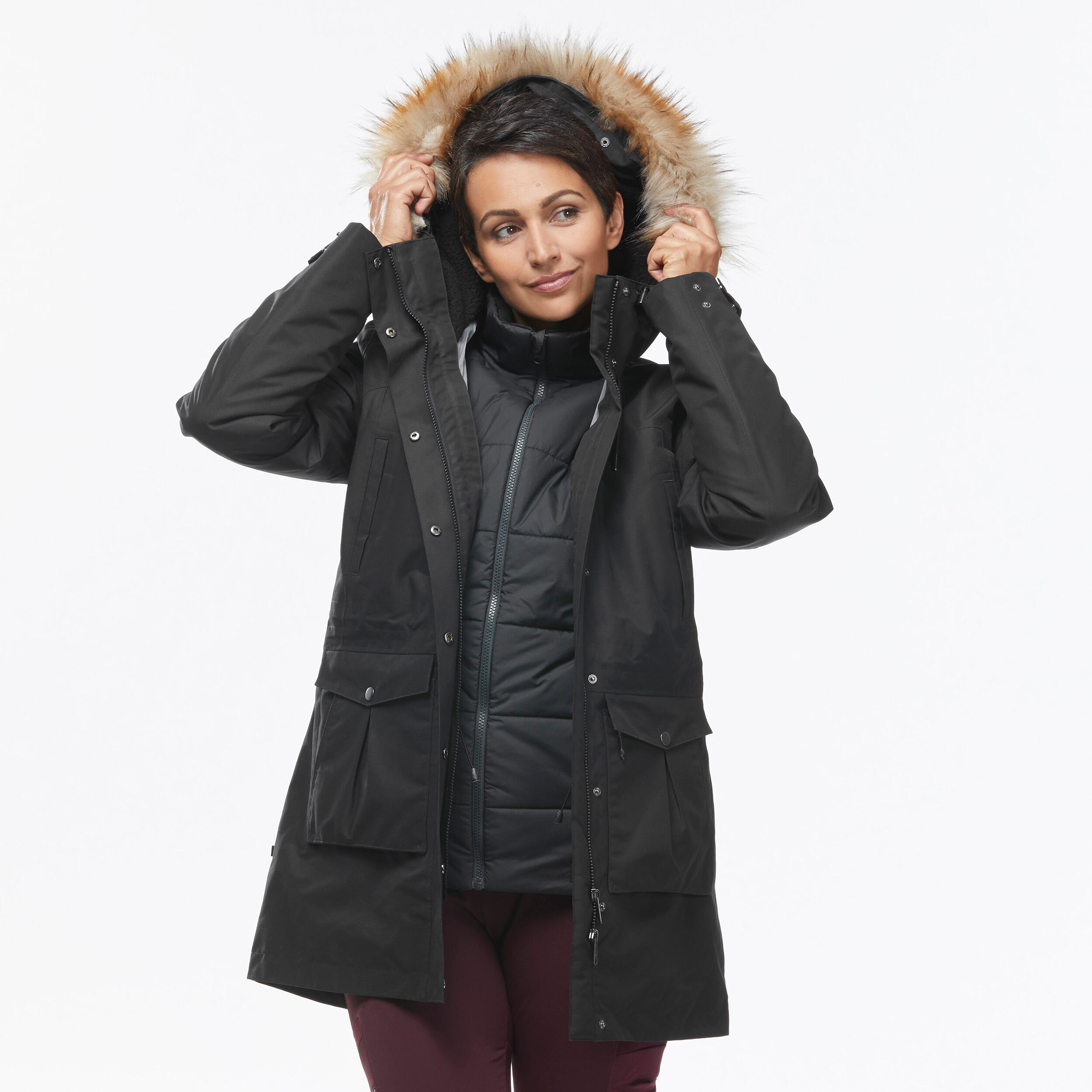 Gebraucht - 3-in-1-Jacke Damen bis -15 °C wasserdicht - Travel 900 Warm schwarz 4/13
