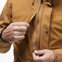 Men's 3-in-1 Waterproof Travel Trekking Jacket Travel 500 Down -10°C - Camel