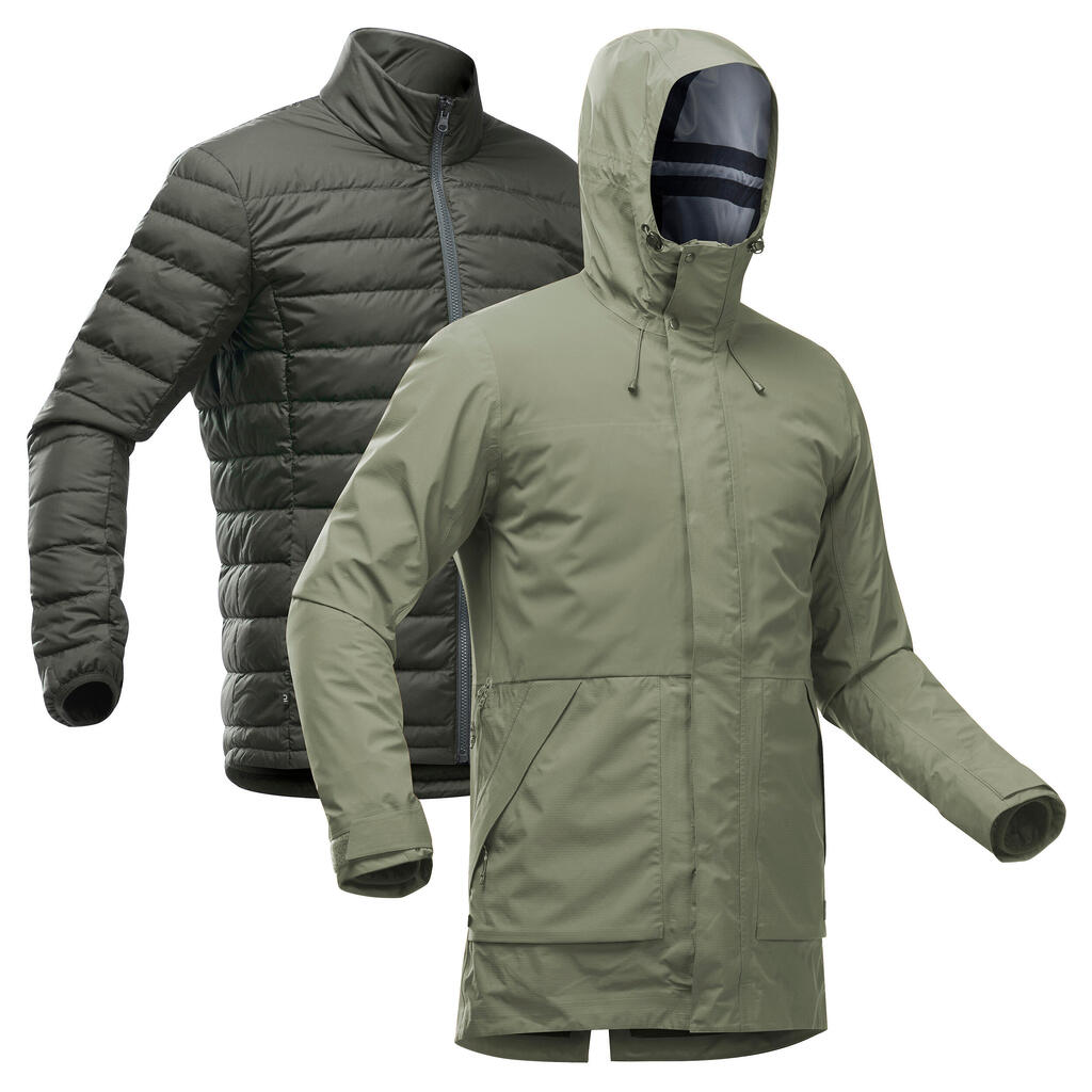 3-in-1-Jacke Herren bis -10 °C wasserdicht - Travel 900 Compact khaki 