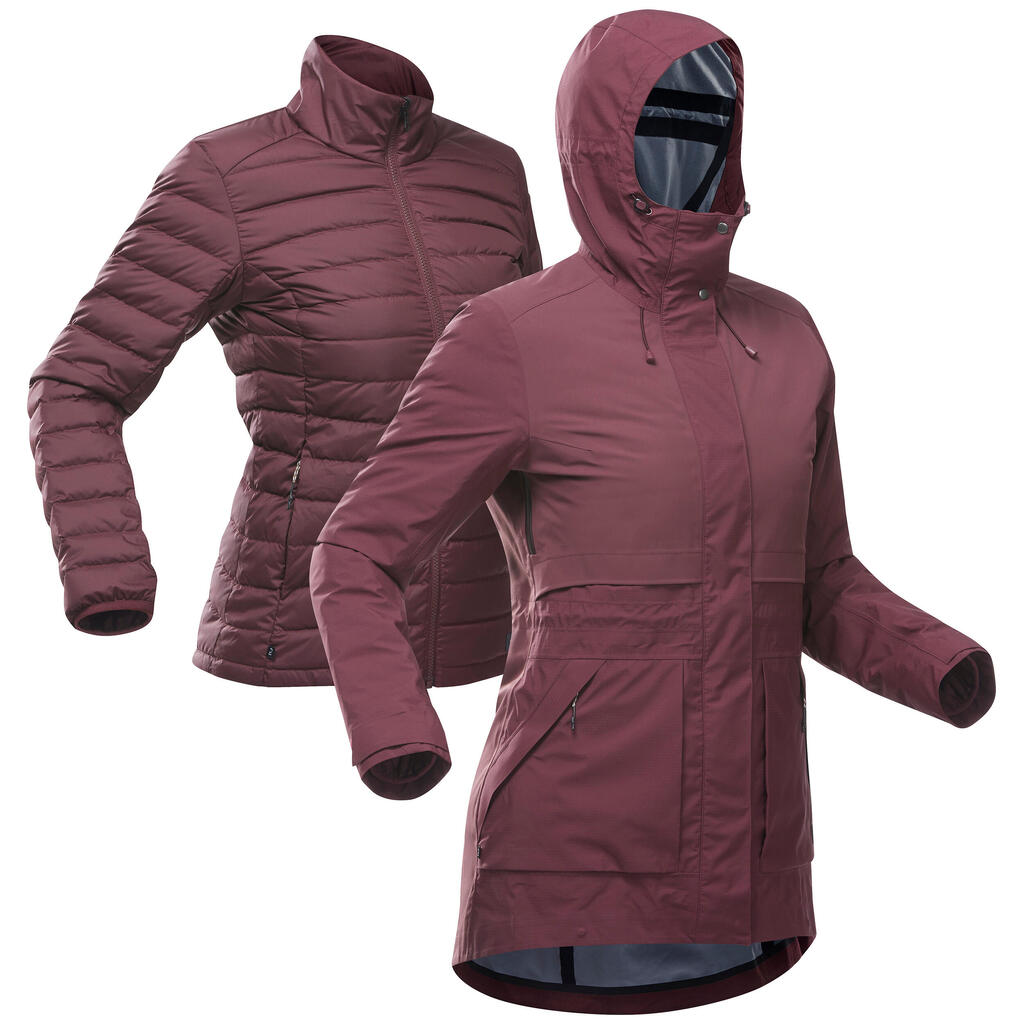 3-in-1-Jacke Damen bis -10 °C wasserdicht - Travel 900 Compact