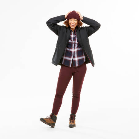 Women's 3-In-1 Waterproof Comfort -8°C Travel Trekking Jacket - TRAVEL 500 - Blk
