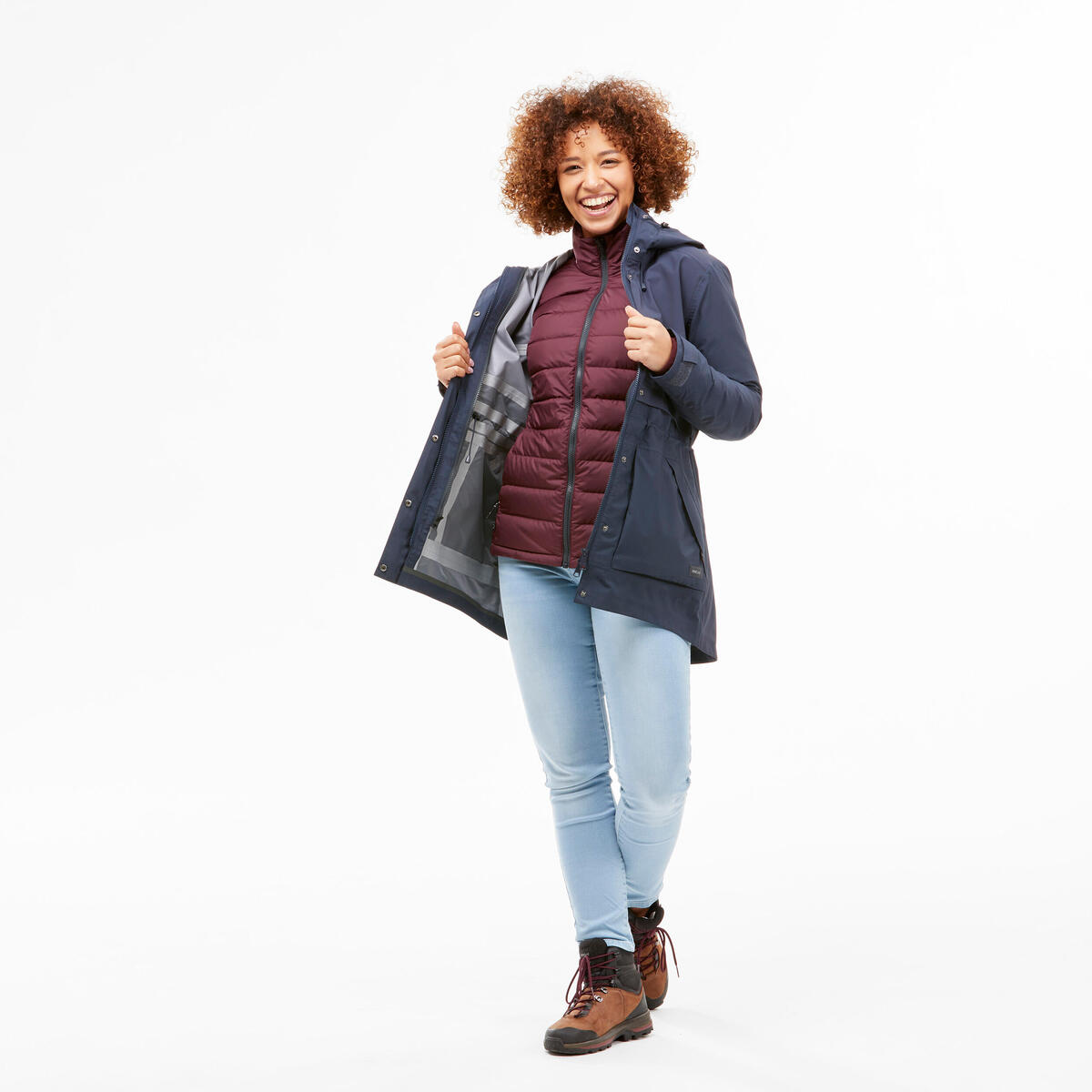 Veste 3en1 imperméable de randonnée - SH900 mountain -10°C - Femme