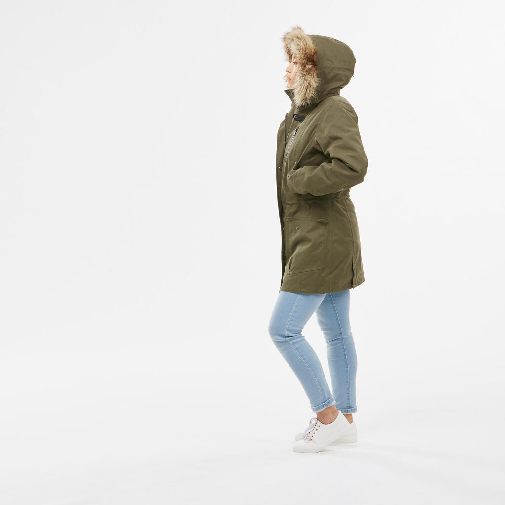 3-in-1-Jacke Damen wasserdicht bis -10 °C - Travel 700 khaki 