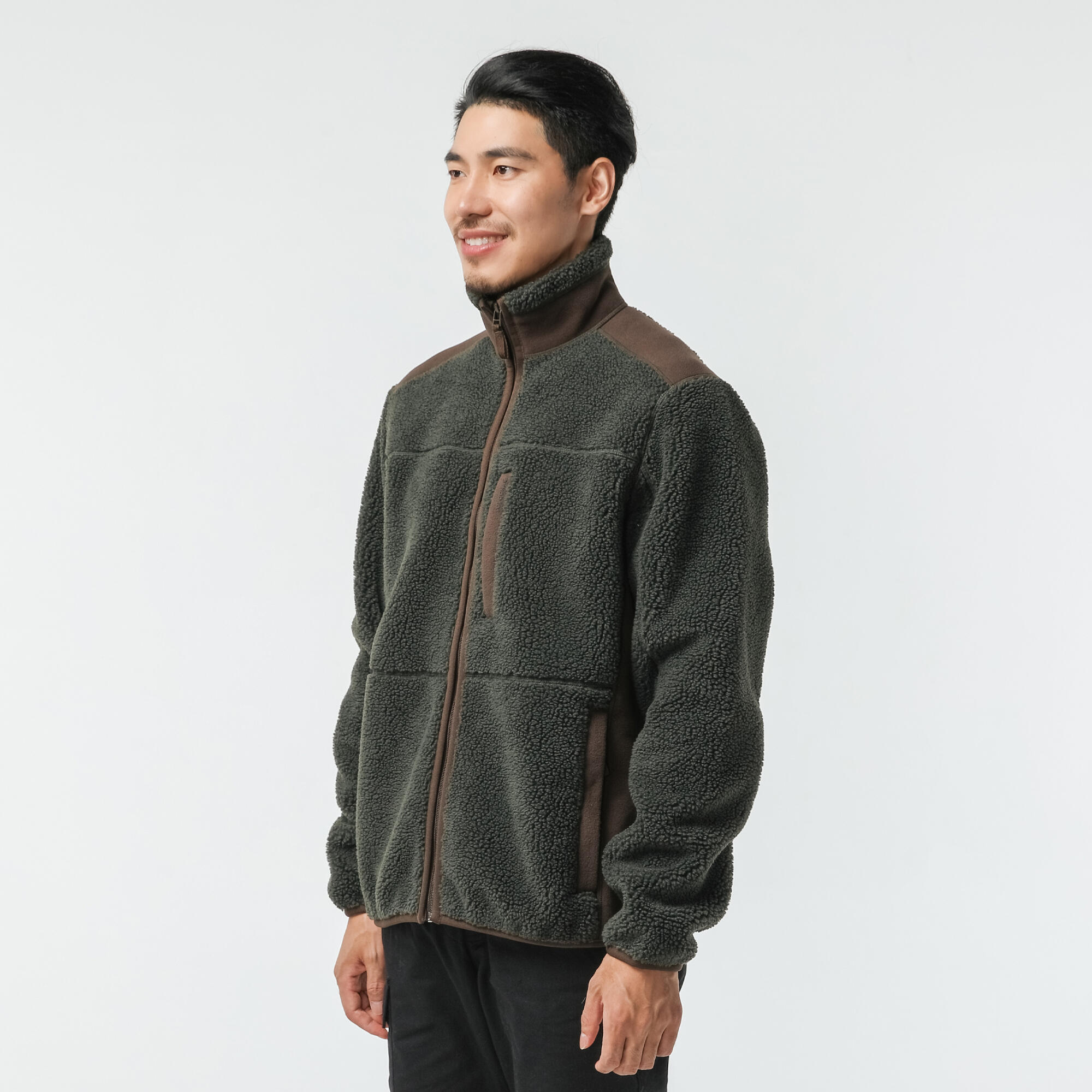 Dikke jas 500 fleece groen 14/22