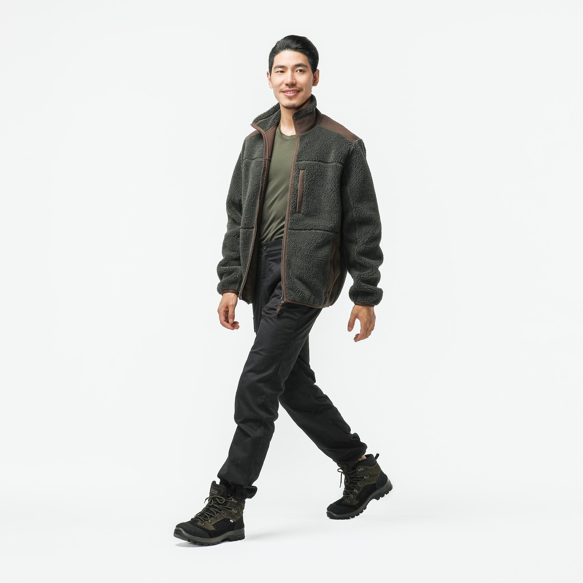 Dikke jas 500 fleece groen 16/22