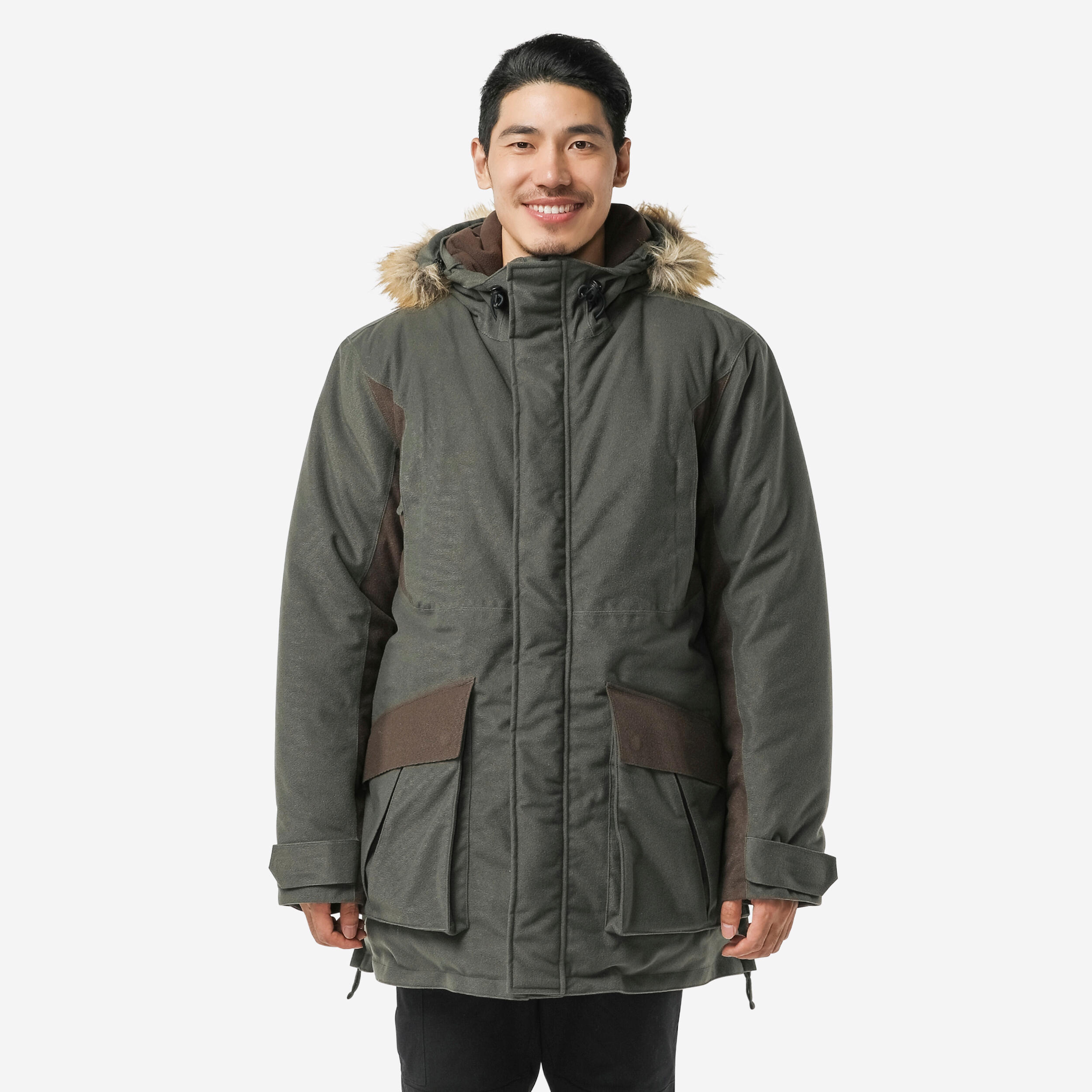 SOLOGNAC Jagd-Regenjacke 100 warm -20 °C grün | 03583787556757 SOLOGNAC Jagd-Regenjacke 100 warm -20 °C grün | 03583787556757