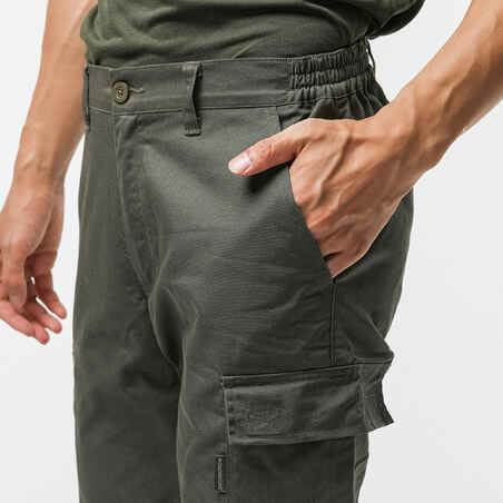 Pantalón Cargo Hombre Solognac Steppe 300 Verde Resistente Multibolsillos