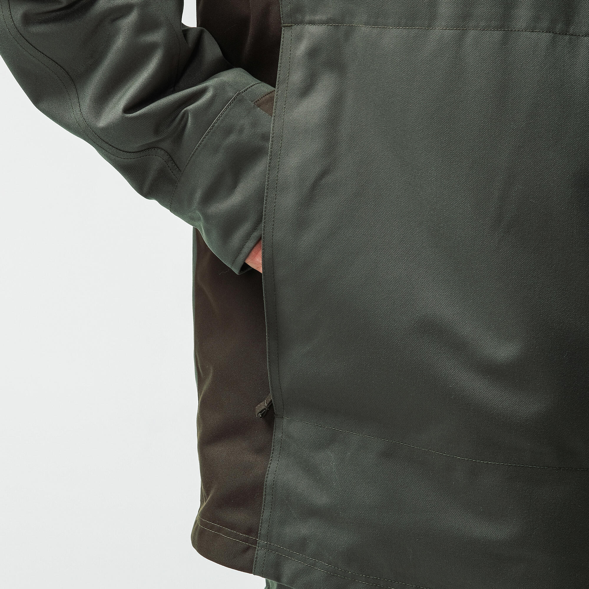 Hunting Warm Waterproof Jacket - 500 Green - SOLOGNAC