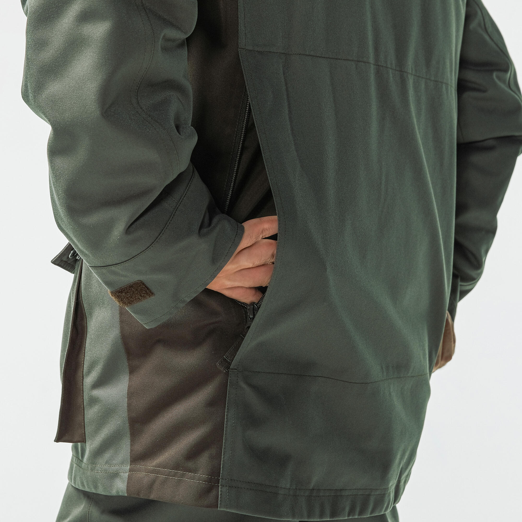 Hunting Warm Waterproof Jacket - 500 Green - SOLOGNAC