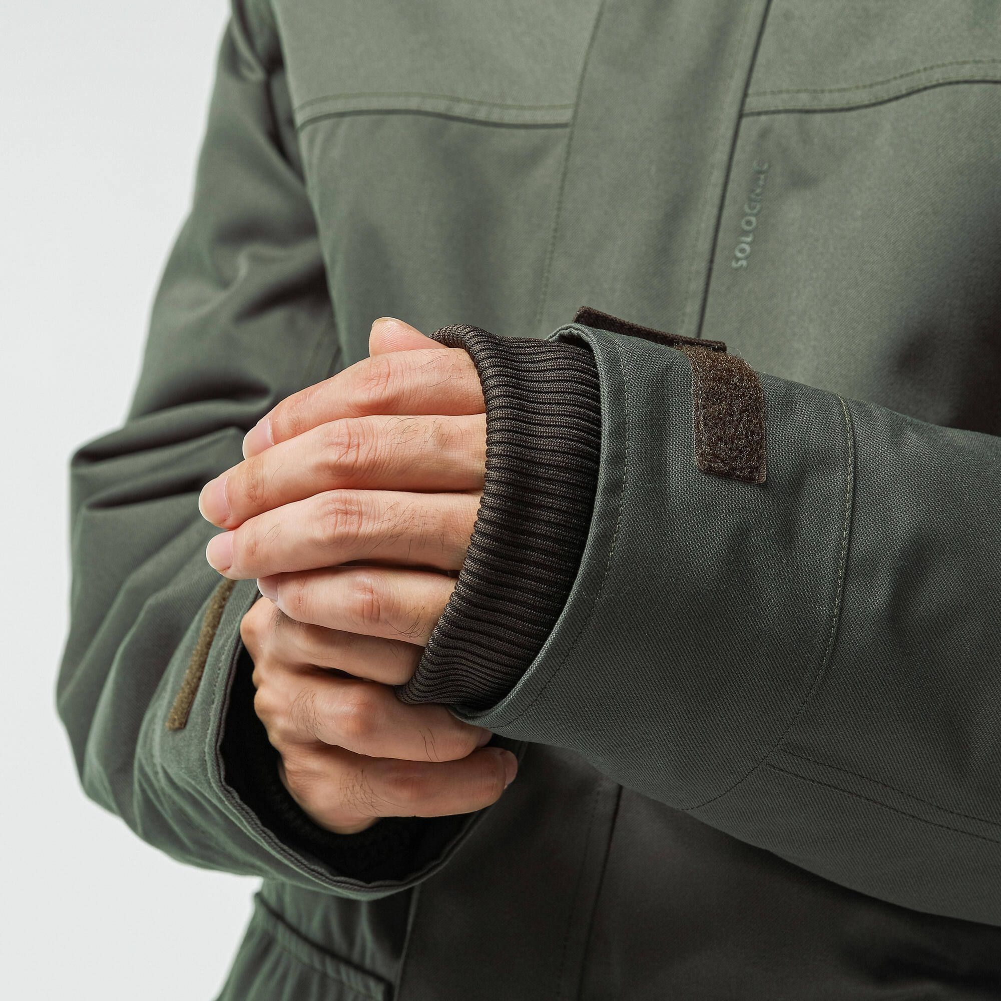 Hunting Warm Waterproof Jacket - 500 Green - SOLOGNAC