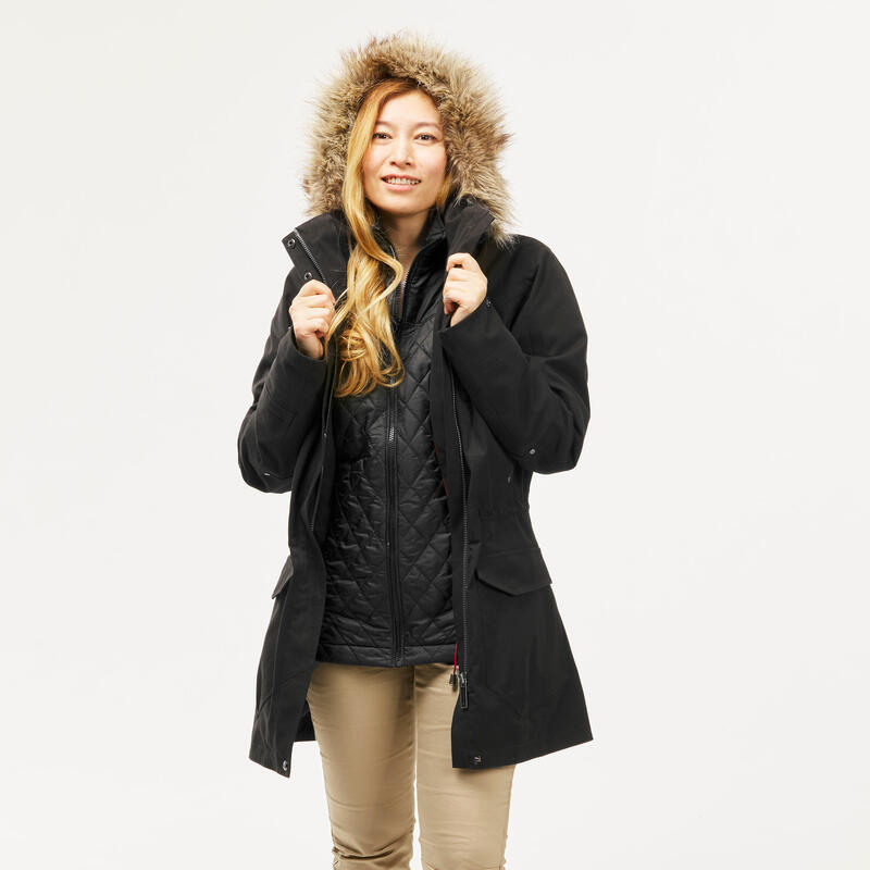 doble Admirable observación Parka de montaña y trekking 3 en 1 impermeable Mujer Forclaz Travel 700 |  Decathlon