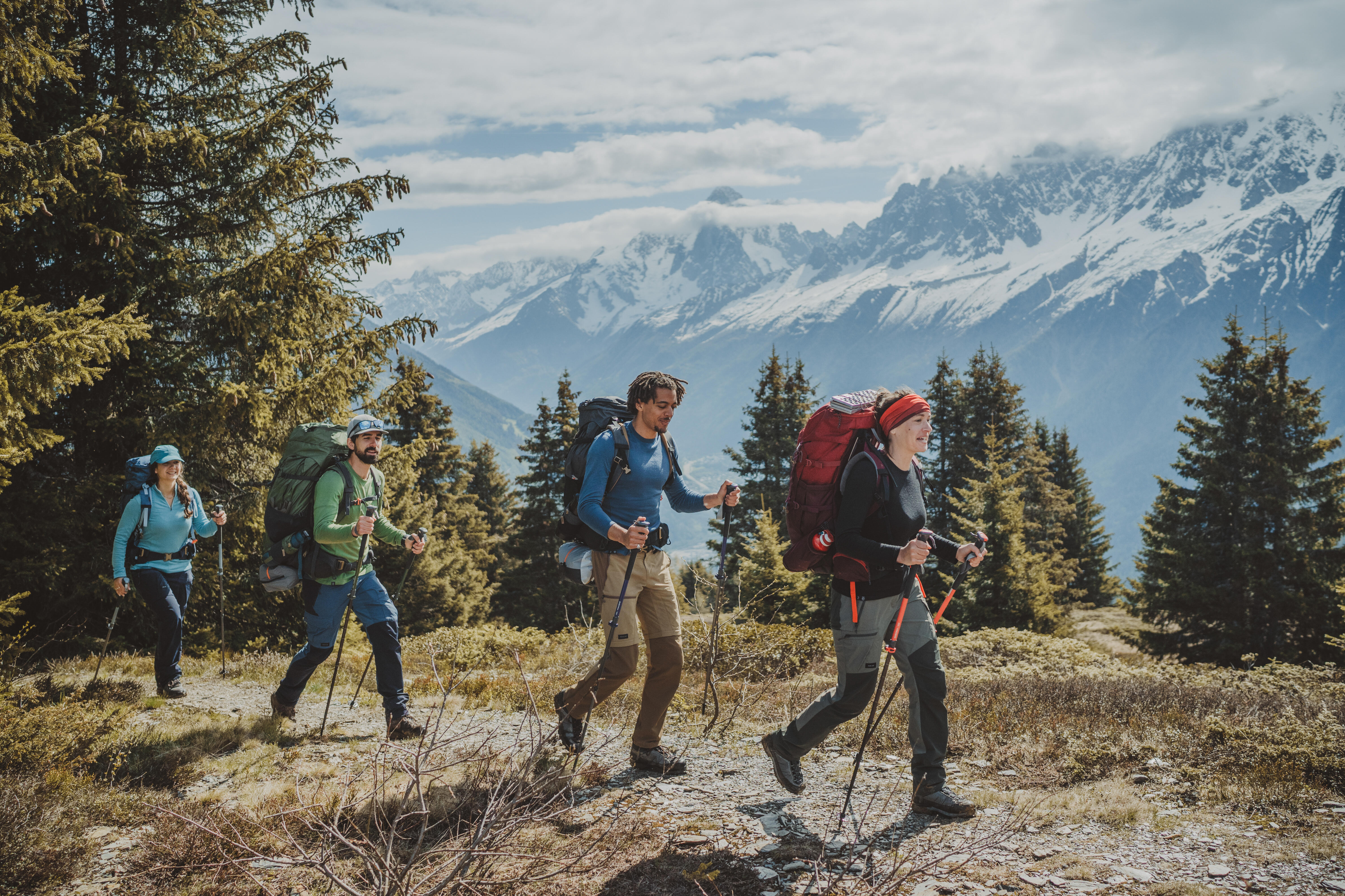 Men's Mountain Hiking Pants - MT 500 Blue - Whale grey, Asphalt blue,  Carbon grey - Forclaz - Decathlon