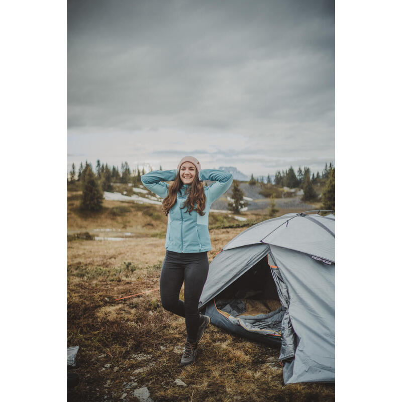 Geacă cu protecție împotriva vântului Softshell Trekking MT500 Turcoaz Damă